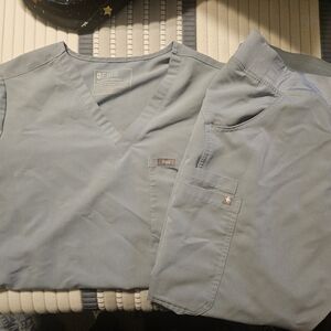 Figs Light Blue Scrub Set